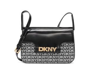 DKNY Women's Avril Crossbody Bag, Black and Black Logo, Black And Black Logo, Small