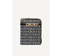 DKNY Women's Avril Small Zip Around Wallet Black Logo Print DKNY Black One Size