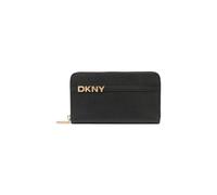 DKNY Women's AVRIL ZIP AROUND WALLET BLACK/GOLD in Black DKNY Black One Size