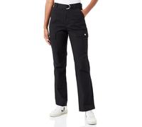 DKNY Women's Belted Cargo Pants, Black, 8