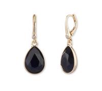 DKNY Women's Black Stone Teardrop Earrings - Gold & Black DKNY Gold One Size