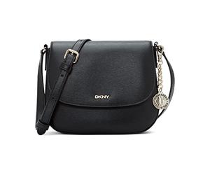 DKNY Women's Bryant Saddle Bag, Black/Gold, One Size EU, Black/Gold, Large