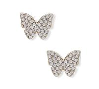 DKNY Womens Butterfly Stud Earrings in Gold with Crystal Stones, 60538642