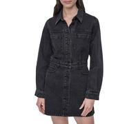 DKNY Women's Button Down Mini Dress in Black | Size: Medium DKNY Black M