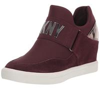 DKNY Women's Cosmos Everyday Wedge Sneaker with Logo Heeled Sandal, Bordeaux, 6.5 UK