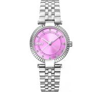 DKNY DK1L042M0045 Essential Glitz Watch Set Women's Watch with Jewellery Strap, Stainless Steel Case, Silver Colour, Pink Sunray Dial, Crystal Indices