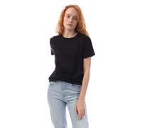 DKNY Womens Embellished Logo Knot T-Shirt in Black Cotton - Size Large