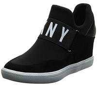 DKNY Women's Everyday Wedge Sneaker with Logo, Black Cosmos, 6.5 UK