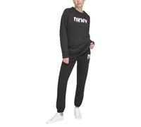 DKNY Women's Fade Away Logo Longline Sweatshirt, Black, XS