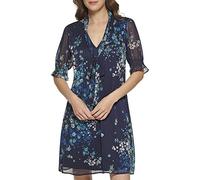 DKNY Women's Dd2g9350-0n8-4 Dress, Mdnght/Bttl Gn, 8