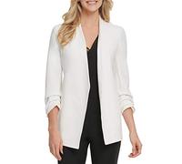 DKNY Women's Foundation Long Sleeve Shawl Collar Jacket Open, Ivy-Ivory, M