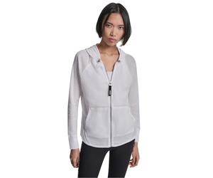 DKNY Womens FZ Waffle HoodieWomens White 14