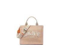 DKNY Women's Hadlee Medium Woven Straw Tote Bag Natural Beige in Orange DKNY Orange One Size