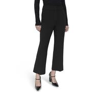 DKNY Women's High Rise Wide Leg Career Pants Business Casual, Black, 16