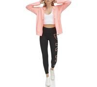 DKNY Women's High Waist 7/8 Exploded Logo Tight Leggings, Atomic Pink, XS