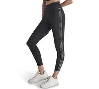 DKNY Women's HW 7/8 Legging Logo Taping, Black/Black, S
