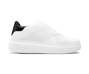 DKNY Womens Jaye Trainers - White Nylon - Size UK 5