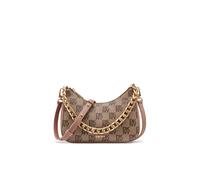 DKNY Women's Jenna Demi Crossbody Chino Logo Chain Strap in Light Brown DKNY Light Brown