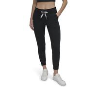 DKNY Women's Jogger Logo Tape Pockets Soft Everyday Pant, Black, Large