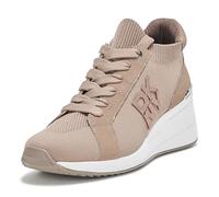 DKNY Women's Kasia Everyday Lace Up Wedge Sneaker, Ash, 5 UK