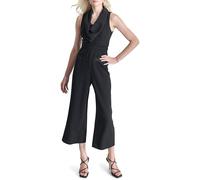 DKNY Women's L/S Pleated A-line Dress, Black, 10