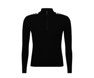 DKNY Womens/Ladies Logo Half Zip Long-Sleeved Sweater Top - Black - L - Black - 77% Viscose/23% Nylon