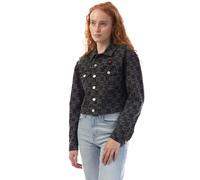 DKNY Womens/Ladies Repeat Logo Denim Jacket - Grey - L - Grey - 100% Cotton