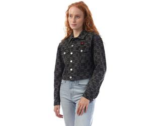 DKNY Womens/Ladies Repeat Logo Denim Jacket - Grey - S - Grey - 100% Cotton