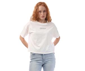 DKNY Womens/Ladies Rhinestone Logo Crop Top GT10092