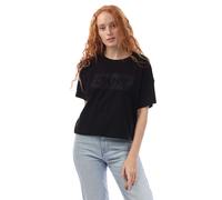 DKNY Womens/Ladies Rhinestone Logo Short-Sleeved Crop Top GT10086