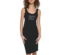 DKNY Women's Lässiges Sport-Tank-Kleid Casual Dress, Black/Silver, M