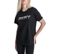 DKNY womens Legging Tee Short Sleeve Tshirt, Blk/Gunmetal, M