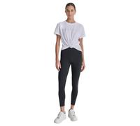 DKNY Women's High Waist 7/8 Rhynestone Logo Tight Leggings, Black, S