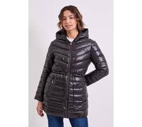 DKNY Women's LIGHT WEIGHT LONG PUFFER WAIST ADJUSTERS BLACK | Size: Medium DKNY Black M