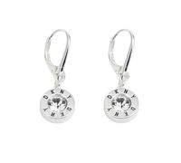 DKNY Women's Logo Crystal Drop Earrings - Gold & Crystal in Silver DKNY Silver One Size