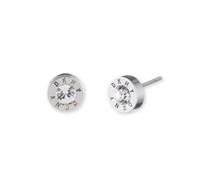DKNY Women's Logo Crystal Stud Earrings - Silver & Crystal DKNY Silver One Size