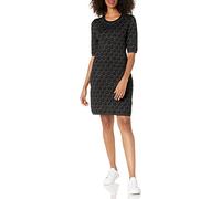 DKNY Women's Logo Intarsia Sweater Dress, Charcoal/Black, L