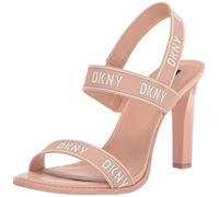 DKNY Women's Logo Slingback Open Toe Heel Heeled Sandal, Powder/Wht, 7 UK