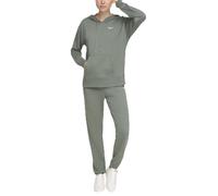DKNY Women's Metallic Logo Hoodie Hooded Sweatshirt, Duck Green, L