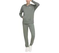 DKNY Women's Metallic Logo Hoodie Hooded Sweatshirt, Duck Green, XL