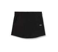 DKNY Women's Metallic Logo Mini Skirt with Pockets Casual Shorts, Black/Silver, L