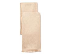 DKNY Women's Metallic Logo Pashmina Scarf Withy Eyelash Fringe Fashion, Palomino, One Size