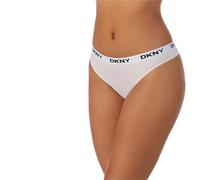DKNY Women's Microfiber Contrast Logo Thong Panties, Hot Blue/Jet Setter/Prim, XL