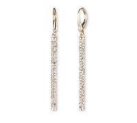 DKNY Womens Micropave Linear Earrings in Gold with Crystal Stones, 60516493