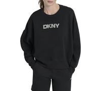 DKNY Womens Mini Stud Logo Crew Neck Sweatshirt, Black, XL UK