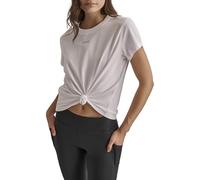 DKNY Womens Mini Stud Logo Knot Front Tee T-Shirt, White, S UK