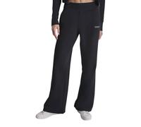 DKNY Women's Mini Stud Logo Wide Leg Pant with Pockets, Black, L