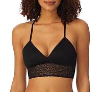 DKNY Women's Modern Lace Racerback Longline Bralette Bra, Black, XL