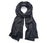 DKNY Women's Oversized Eyelash Fringe Lurex Scarf Fashion, Black, One Size
