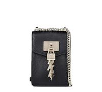 DKNY Women's Phone Crossbody, Black/Gold Elissa Small, One Size